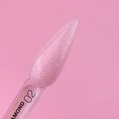 Gel LUNA Diamond Gel №2 pastel pink with glitter 15 ml (323-2355-0461) - Фото №3