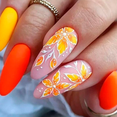 Осенние узоры на ногтях (Флора)