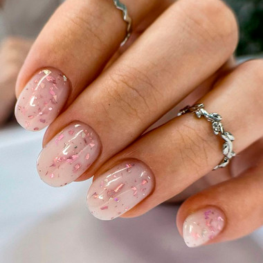 Осенний маникюр 2024 (С поталью)