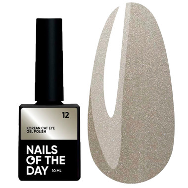 Gel polish NAILSOFTHEDAY Korean cat eye 12 cool beige 10 ml - Фото №1