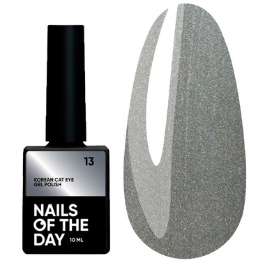 Gel polish NAILSOFTHEDAY Korean cat eye 13 dark gray 10 ml - Фото №1