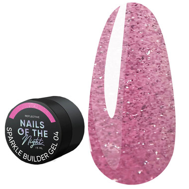 NAILSOFTHENIGHT Sparkle Builder gel 04 pink reflective 15 ml - Фото №1