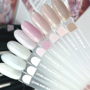 Base NAILSOFTHEDAY Cover NEW Formula Milk 07 milky with gold glitter 10 ml - Фото №3