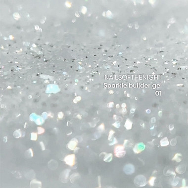 Гель NAILSOFTHENIGHT Sparkle Builder gel 01 серебро светоотражающий 15 мл - Фото №2