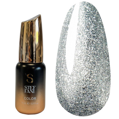 Gellack Steffani Color Gellack Nr. 49 Silber mit Glitzer 9 ml (SGP09-49) - Фото №1