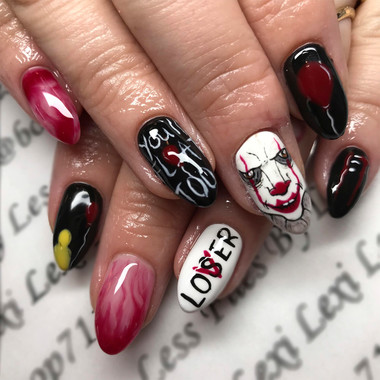 Halloween Manicure (Creepy Inscriptions)
