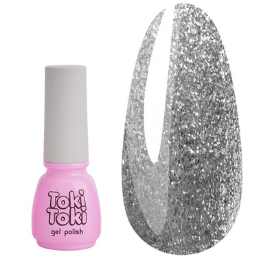 Gel polish Toki-Toki № 070 silver liquid foil 5 ml - Фото №1