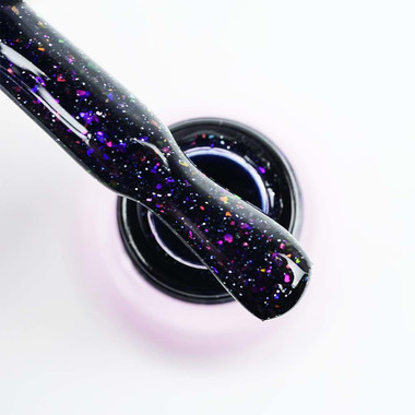 Гель-лак Toki-Toki Flakes № 002 темно-синий с сине-фиолетовыми блестками 5 мл - Фото №2