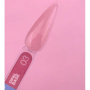 База Lunamoon Opal Base №3 бежевый с блестками 13 мл - Фото №3