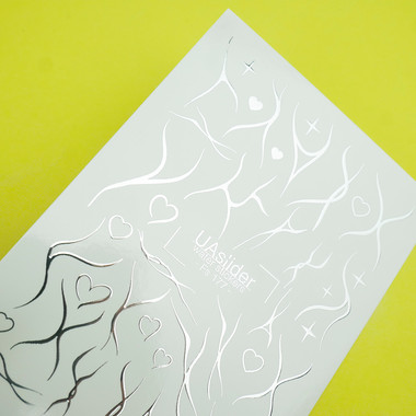 Slider Design UAslider Folie silberne Linien und Herzen №Fs 177 - Фото №2