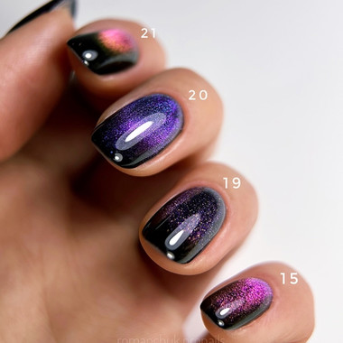 Gel polish DARK Cat Eye 19 blue-violet 6 ml - Фото №4