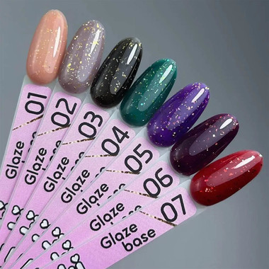 База Toki-Toki Glaze Base GL05 фиолетовый с золотой поталью 5 мл - Фото №3