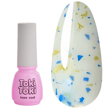 Toki-Toki Potal Base 014 Bravery weiß mit blau-gelbem Blattgold 5 ml - Фото №1