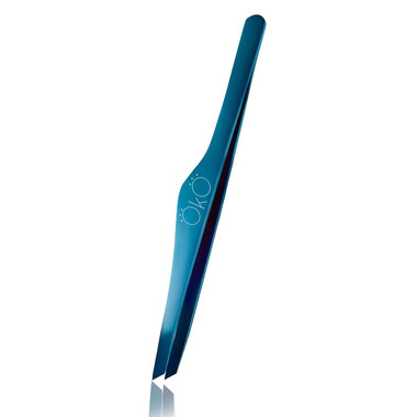 Eyebrow tweezers OKO Blue Magic Premium beveled, hand sharpened - Фото №2