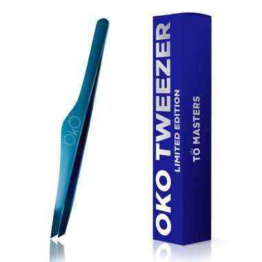 Eyebrow tweezers OKO Blue Magic Premium beveled, hand sharpened - Фото №3
