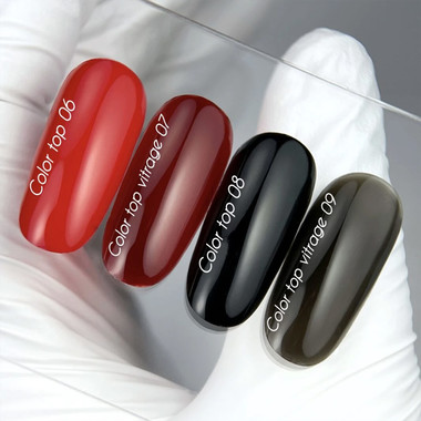 NAILSOFTHEDAY Color top Vitrage 07 without sticky layer deep translucent burgundy 10 ml - Фото №4