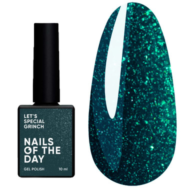 Gellack NAILSOFTHEDAY Let's Special Grinch smaragdgrün mit Schimmer 10 ml - Фото №1