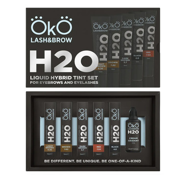 OkO lash&brow Liquid Hybrid tint H2O set (5 colors and 1 oxidizer) - Фото №1