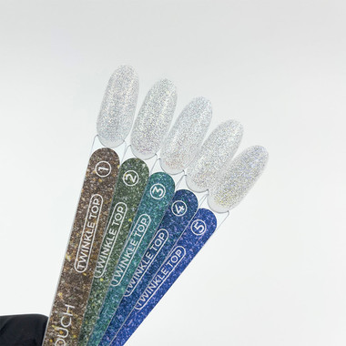 Top für Nägel Touch Twinkle Top 04 rosa mit mehrfarbigen Glitzern und reflektierendem Schimmer 13 ml - Фото №4