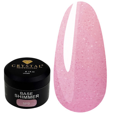 Crystal Base Shimmer №9 rosa mit Schimmer 15 ml - Фото №1