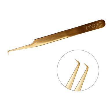 Пинцет для ресниц Divochi type G розовое золото с нано-напылением