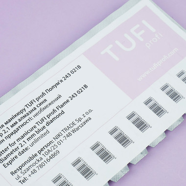 Фреза для маникюра алмазная TUFI profi Пламя 243 021B диаметр 2,1 мм синяя - Фото №3