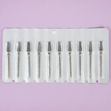 Фреза для маникюра TUFI profi Зонтик средний WG085 твердосплавная красная - Фото №3