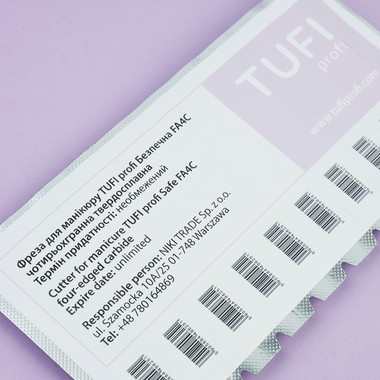 Фреза для маникюра TUFI profi Безопасная FA4C четырехгранная твердосплавная - Фото №4