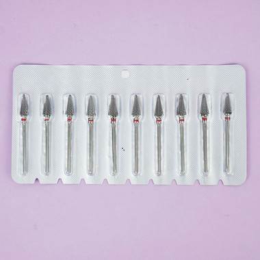 Frez do paznokci TUFI profi Mały konus WG027 węglikowy czerwony - Фото №3