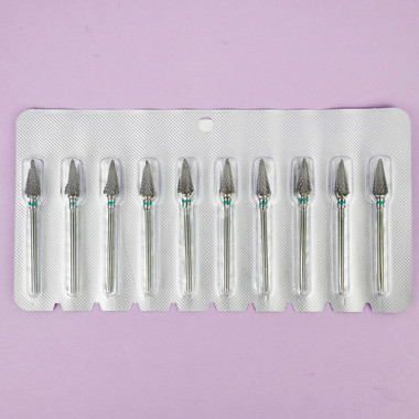 Frez do paznokci TUFI profi Mały konus WG029 węglikowy zielony LEFT - Фото №3