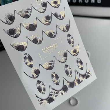 Slider-Design UAslider schwarz French und Blumen №CF 445 - Фото №4