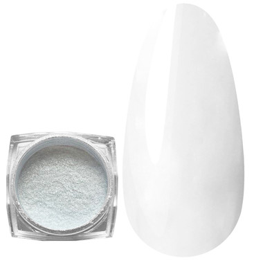 Пастельная втирка для ногтей MANY BEAUTY голографический эффект русалки белая