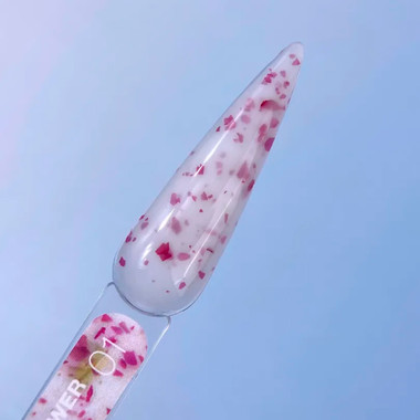 LUNA Flower Gel №01 milky with pink dried flowers 15 ml (323-4482-1265) - Фото №2