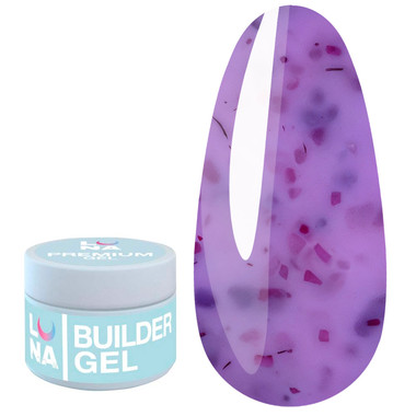 Гель LUNA Flower Gel №02 молочный з фиолетовыми сухоцветами 15 мл (323-4483-1266) - Фото №1