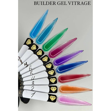 Gel for extension CRYSTAL Vitrage Builder gel №4 blue 15 ml - Фото №3