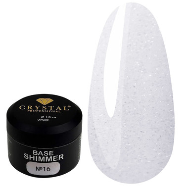 Crystal Base Shimmer №16 cold milky with shimmer 15 ml - Фото №1