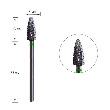 Cutter for manicure TBC Dark 203 carbide green corn - Фото №1
