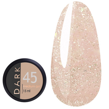 DARK Medium Gel Nr. 45, beige mit Glitzer, 15 ml - Фото №1