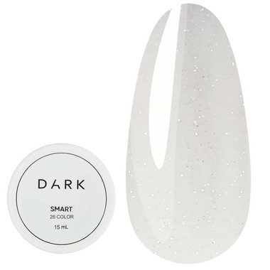 Гель для наращивания Dark Smart Builder gel 26 молочный с блестками 15 мл - Фото №1