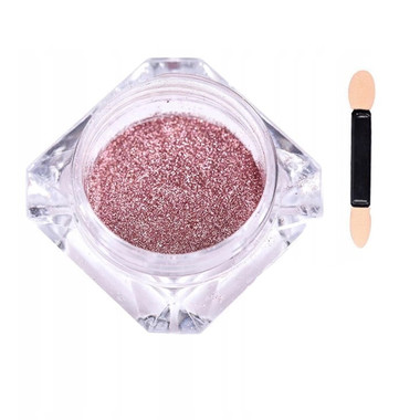 Rub for nails with brush MANY BEAUTY chrome effect | mirror pink - Фото №2