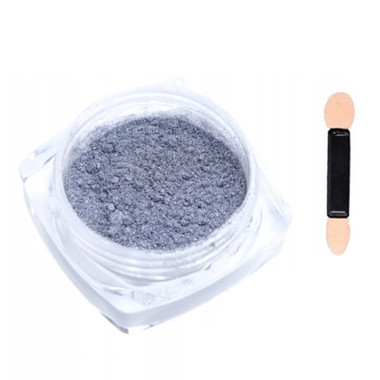 Втирка для ногтей с кистью MANY BEAUTY эффект хрома | зеркало серебро - Фото №2