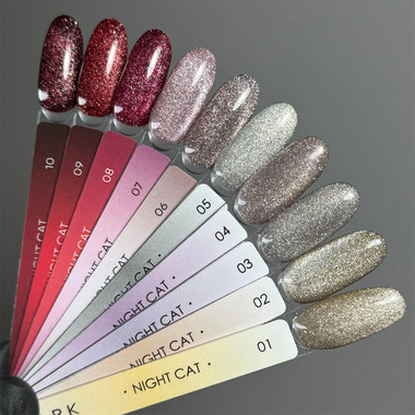 Dark Night Cat 08 Reflektierender Katzenaugen-Kirsch-Gel-Nagellack, 6 ml - Фото №4