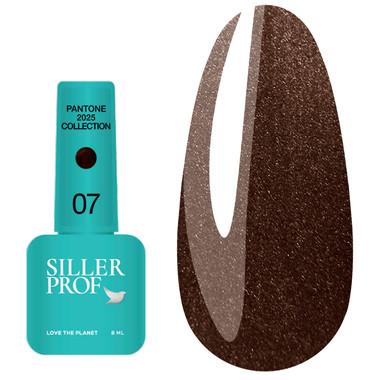 Gel polish SILLER Pantone 07 brown with glitter 8 ml (NF-00022214) - Фото №1