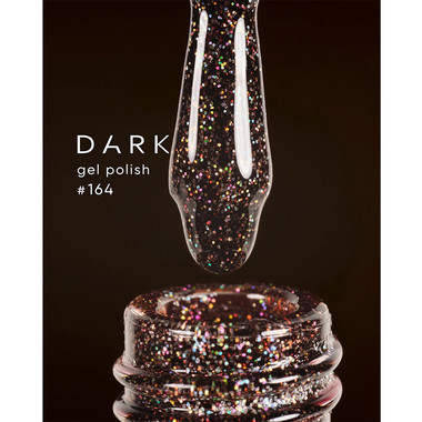 Gel polish DARK 164 brown with shimmer 6 ml - Фото №2