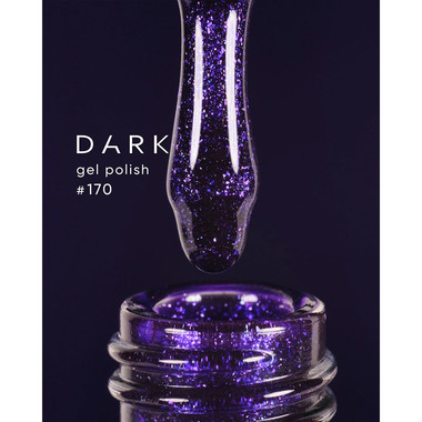Gel polish DARK 170 purple with glitter 10 ml - Фото №2