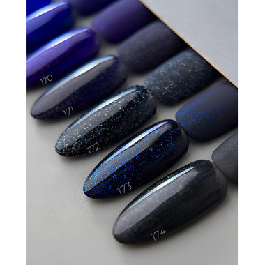 Gel polish DARK 174 dark gray with glitter 10 ml - Фото №4