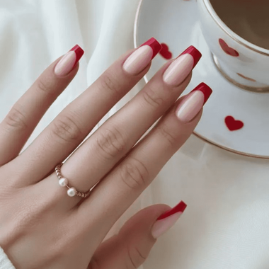 Форма балерина (красный френч)