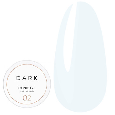 Гель для наращивания DARK Iconic Gel 02 бело-голубой 30 мл - Фото №1