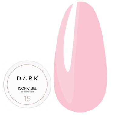Гель для наращивания DARK Iconic Gel 15 нежно-розовый 30 мл - Фото №1