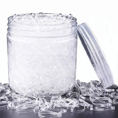 Silikon-Haargummis, 500 Stück, Transparent - Фото №3